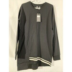 Central Park Black Sweatshirt Tunic Womens M Nwt Asymmetrical